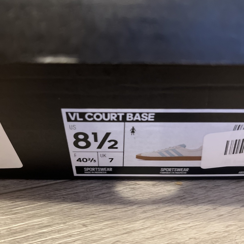 Adidas Women's Vl Court Base Trainers Sneakers Sports Shoes Low Size 8.5 Blue - Picture 2 of 6